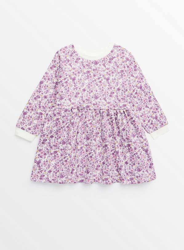 Purple Floral Ditsy Print Sweatshirt Dress 4-5 years